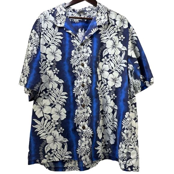 Royal Creations Hawaii Other - Royal Creations Hawaiian Shirt XXXL Blue White Tropical Vacation Beachy Luau Top